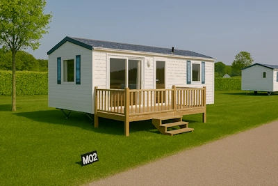 Mobilheim Classic M02 - Mobilheim in ruhiger Lage mit Blick auf die Wiese