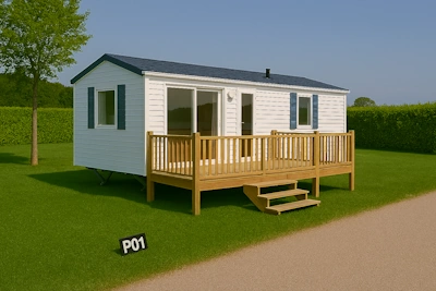 Mobilheim Premium P01 - Großes Mobilheim mit 2 Schlafzimmern, ideal für Familien
