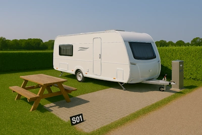 Stellplatz S01 - Stellplatz auf befestigtem Untergrund, zentrale Lage am Hauptweg